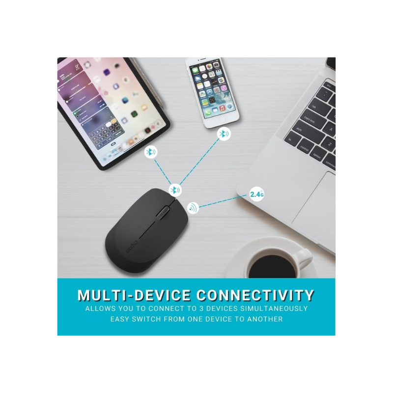 MOUSE WIRELESS MALTI-MODE M100 BLACK RAPOO