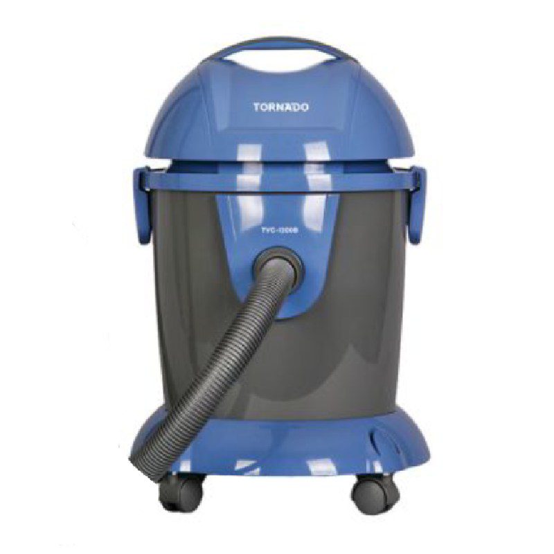 Tornado tornado pail can vacuum cleaner 1200 watt in blue with upholstery brush tvc1200b
