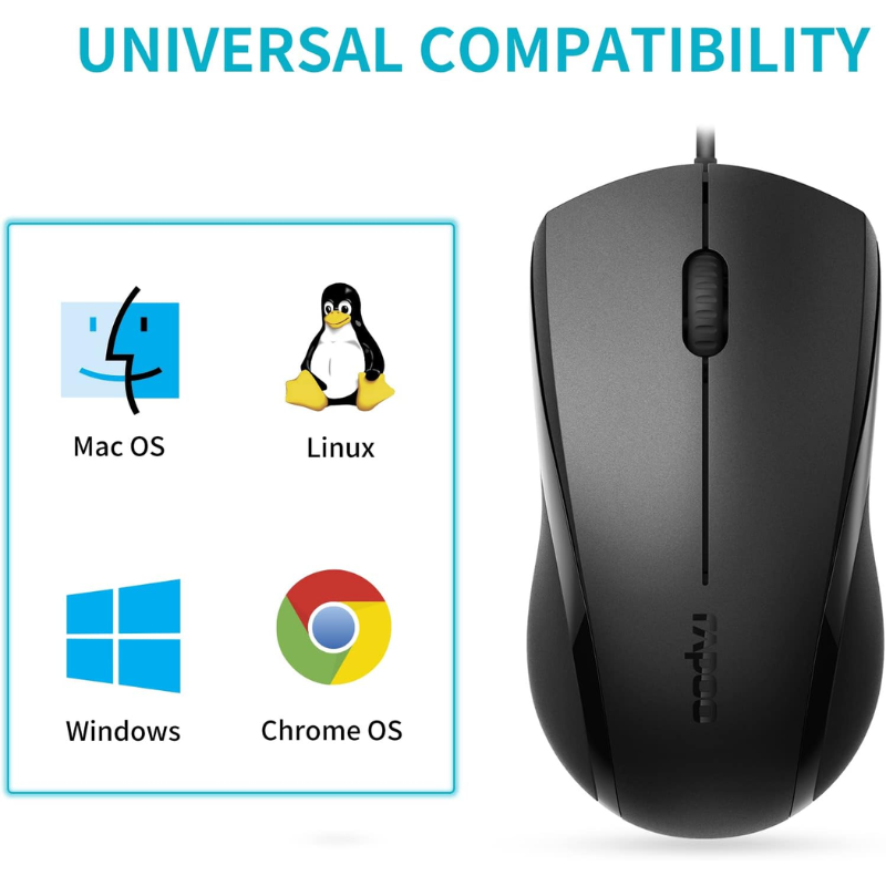 Mouse Rapoo N1200 Silent Black USB