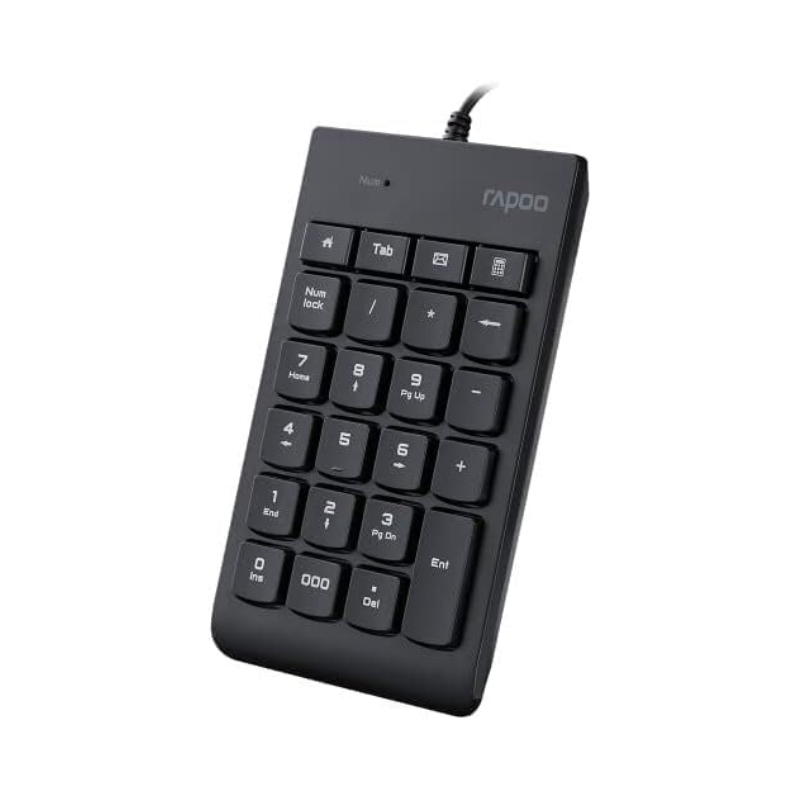 لوحة مفاتيح رقمية رابو K10 سوداء بمنفذ USB