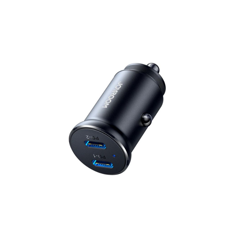 JOYROOM Fast Car Charger Mini Metal Dual Port Type C 30W Black JR CCN06