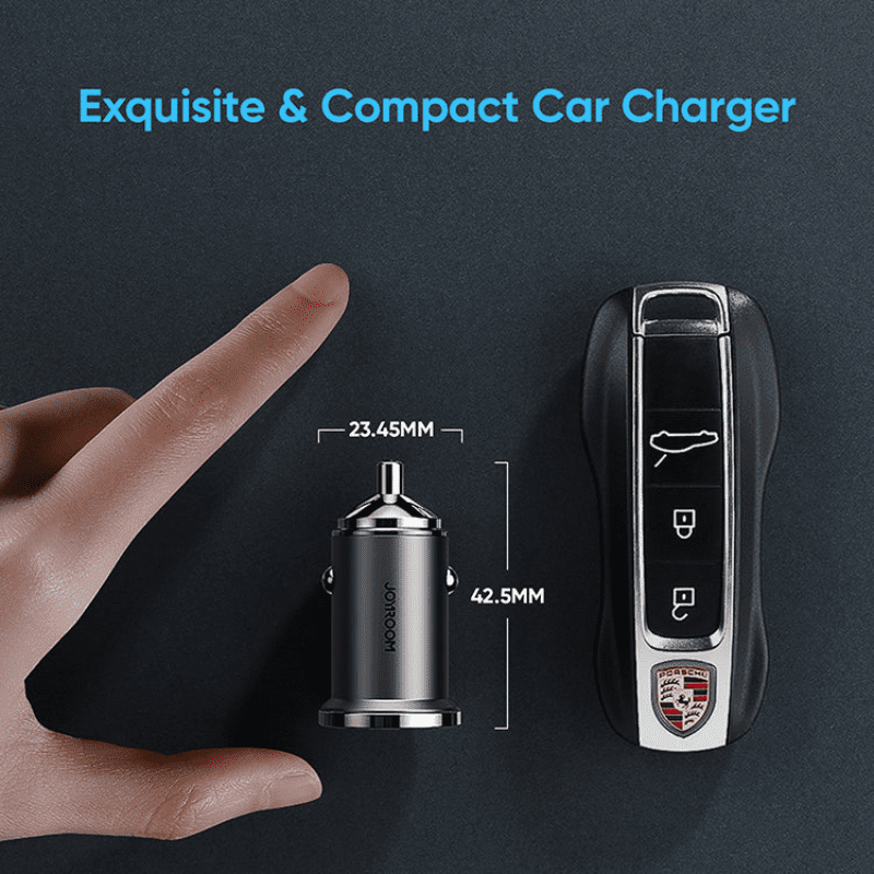 JOYROOM Car Charger Mini Metal Pull Ring Dual port 45W Black CA35