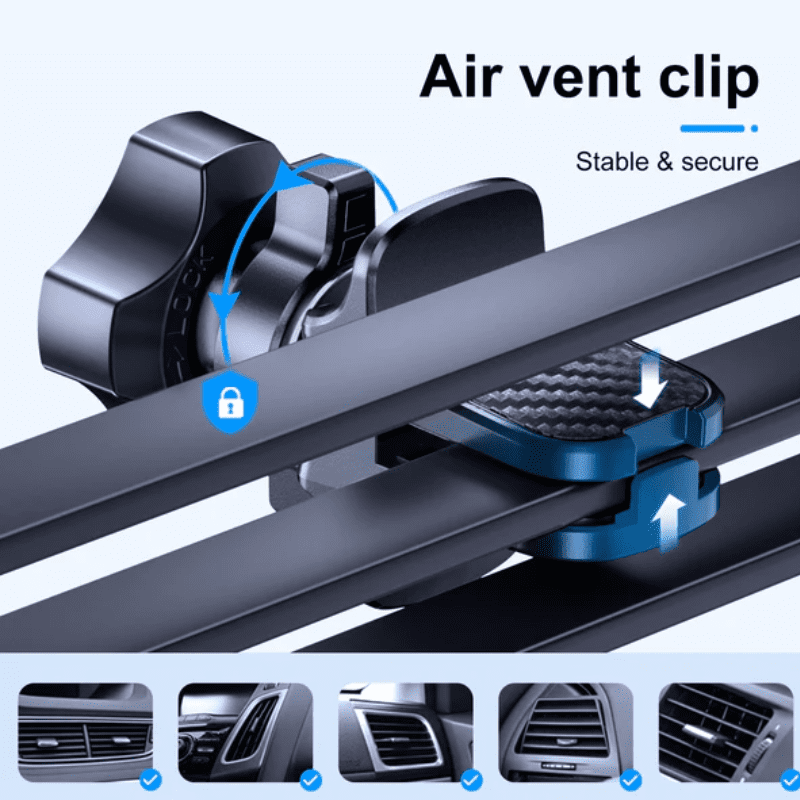 حامل شاحن سيارة جوي روم 15 وات مع ملف مزدوج لاسلكي أسود JR ZS246S