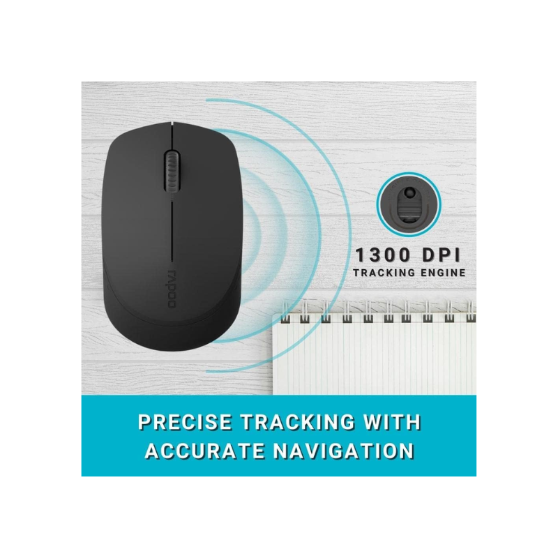 MOUSE WIRELESS MALTI-MODE M100 BLACK RAPOO