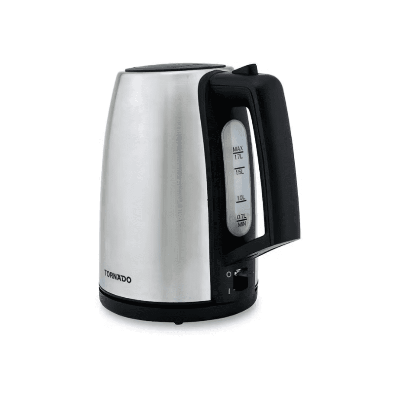 Tornado stainless steel kettle 1.7 liter 1850-2200 watt stainless tks-2217e