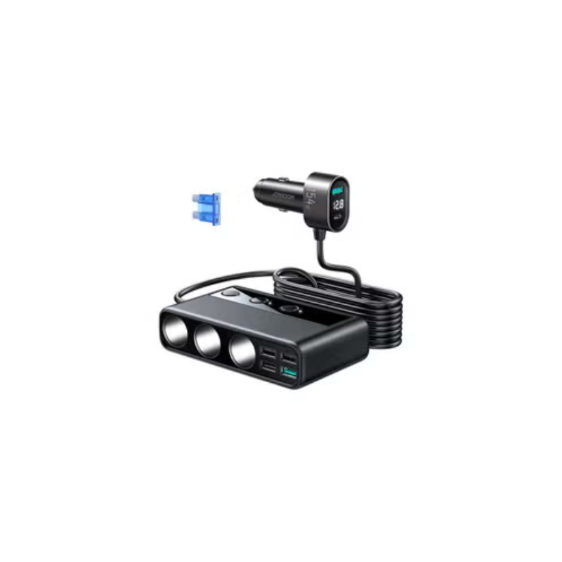 JOYROOM Fast Car Charger 3In1 Car Cigarette lighter Port+5 Port USB A + 1 Port Type c 154W 1m JRCL06