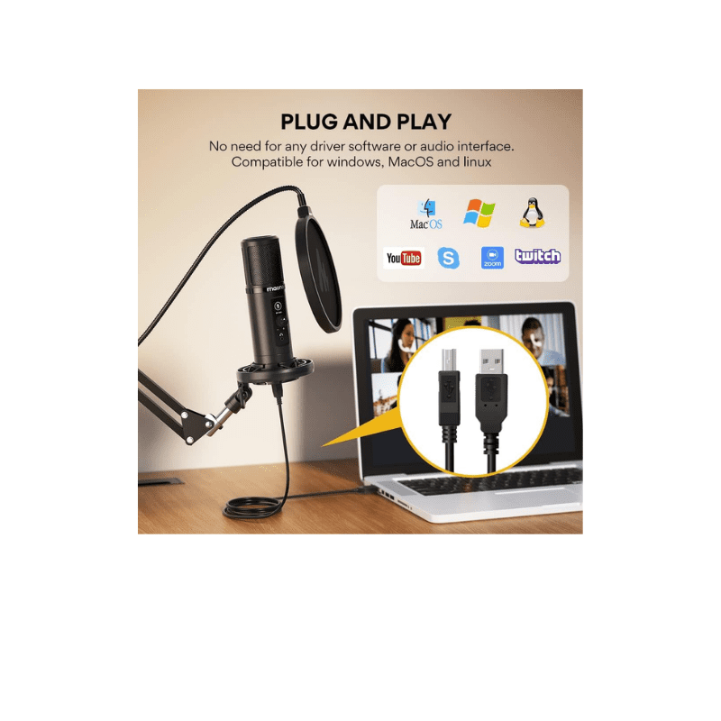 MAONO PM422 Podcast USB Microphone Plug & Play