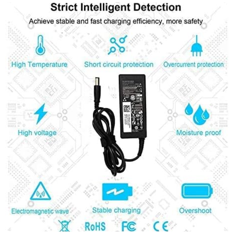 LAVA Dell Laptop Charger 19.5V 3.34A 7.4x5.0mm