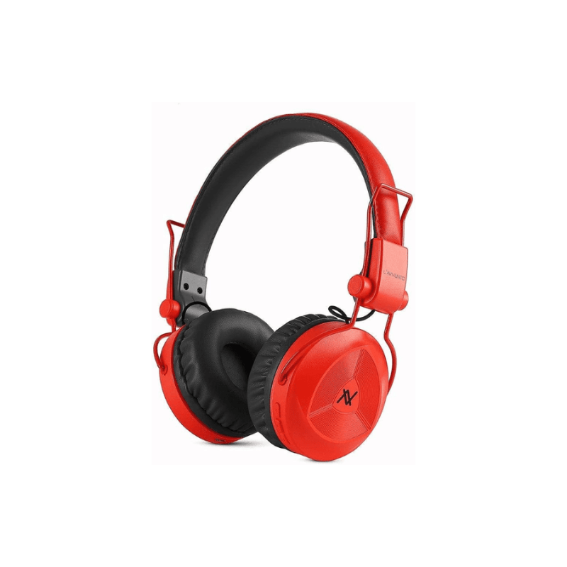 Lavvento Bluetooth 0.5 Colorful Headphone With Mic Designed for Most popular Smartphone Red with black inner color