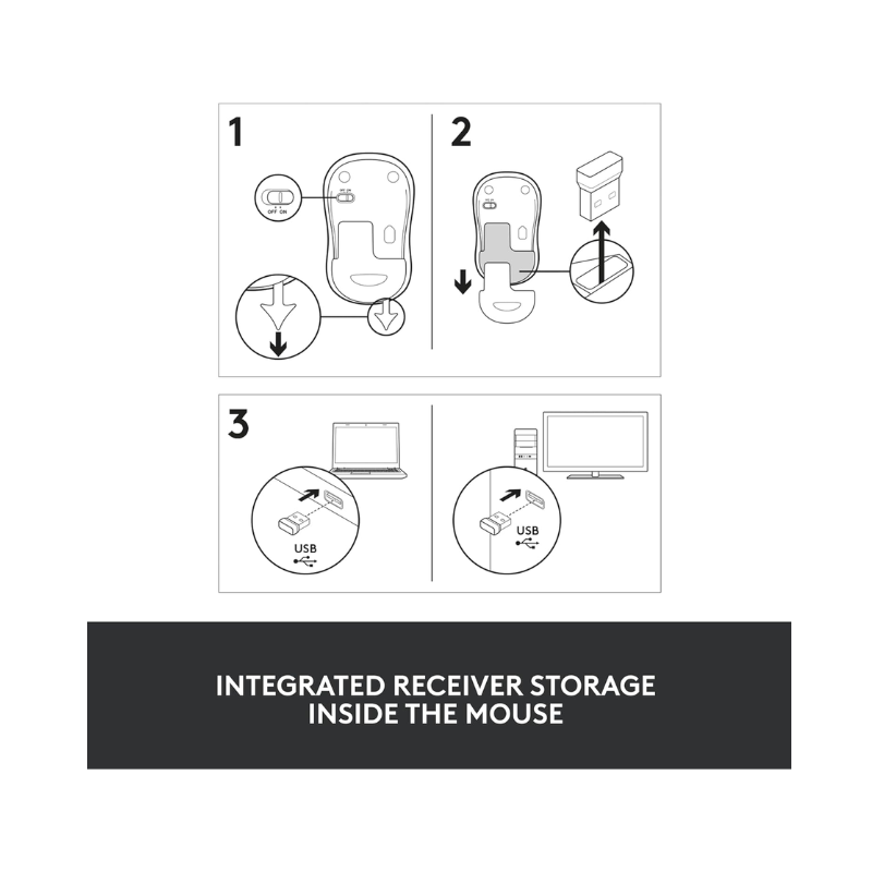 Logitech M186 Gray Wireless Mouse