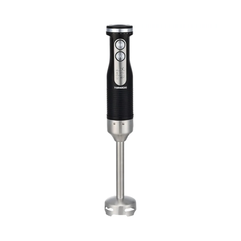 Tornado hand blender 600 watt with stainless steel whisk in black color thb-600c