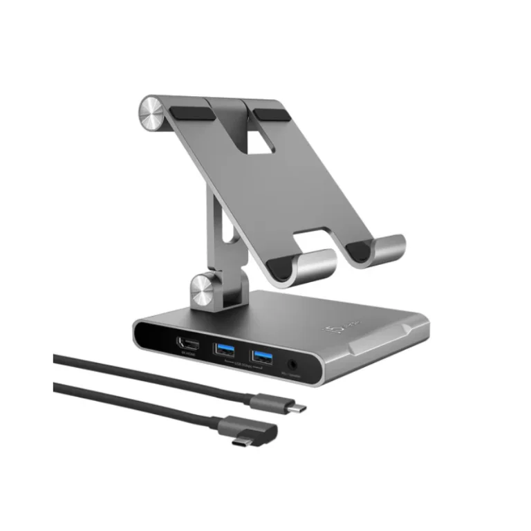 j5create_Stand with Docking Station for iPad Pro To ( HDMI-4K+2*USB3.0+SD micro Card+Audio jack+Type-C+PD 100W )_ JTS224