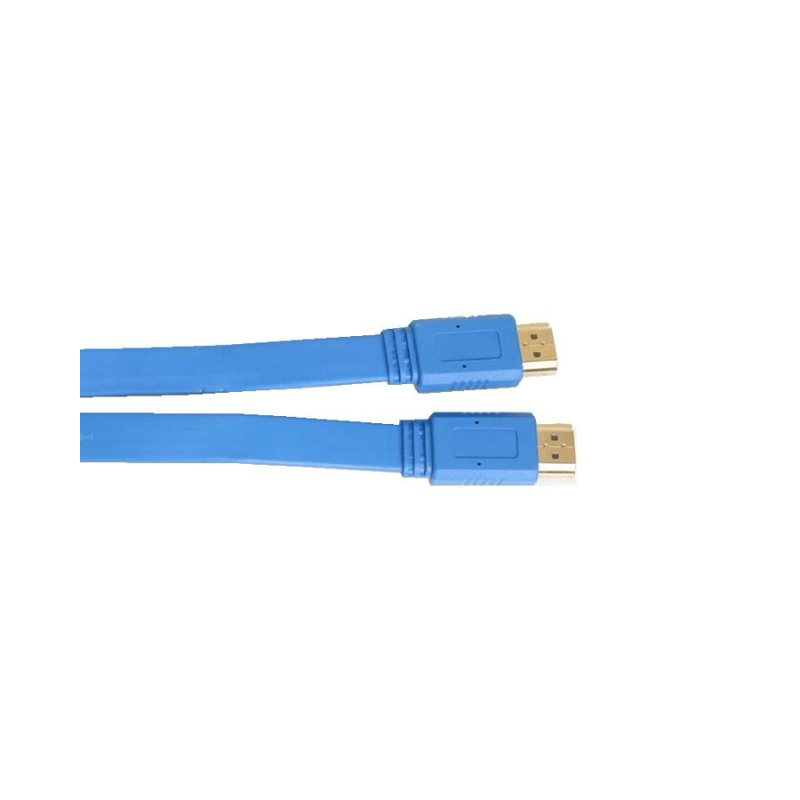 Etrain HDMI to HDMI Flat Cable 1.8M Gold Plated Blue Color