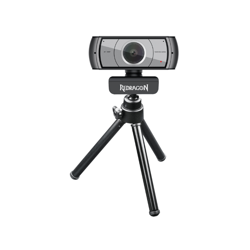 كاميرا ويب Redragon GW900 Apex 1080P 30FPS بتركيز تلقائي وميكروفون مزدوج مدمج وحامل ثلاثي القوائم متضمن