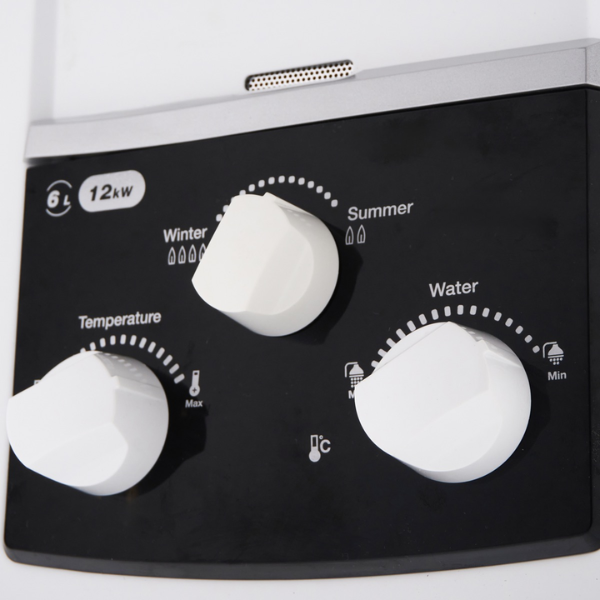 سخان مياه غاز رقمي زانوسي مع مدخنة - 6 لتر - أبيض - 5568