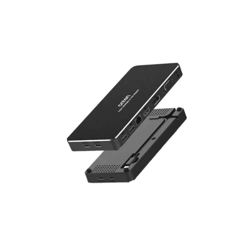 Onten Hub 9 1 Type C To 2 Ports USB3.0 HDMI Ethernet Display VGA Audio 2 Ports Type C OTN 9188S