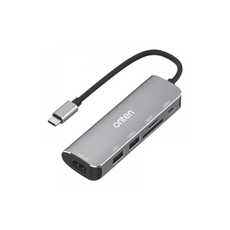 Onten HUB 6*1 Type C To HDMI 4K SD TF Card PD Charge USB 3.0 USB 2.0 OTN 95116D