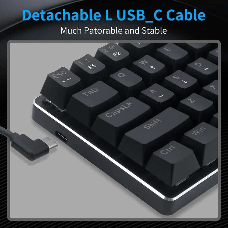 Redragon K613 JAX 60 Gaming Mechanical Keyboard - Blue Switches - Rainbow LED Lighting - Black