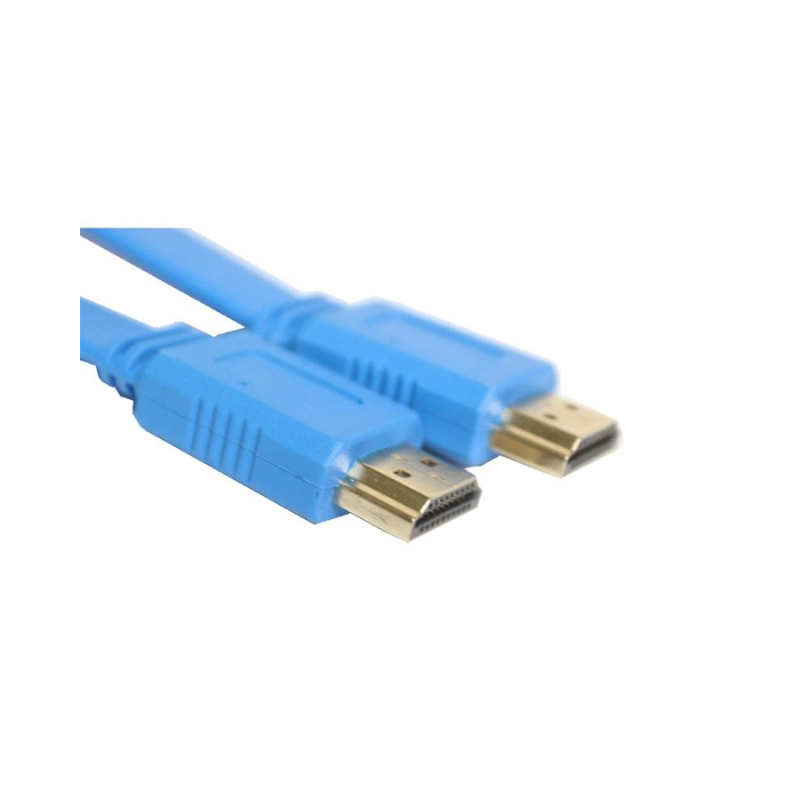 Etrain HDMI to HDMI Flat Cable 1.8M Gold Plated Blue Color