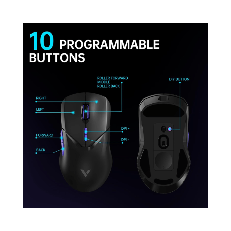 Mouse Rapoo VT9PRO 4K Gaming Black Purple Wireless