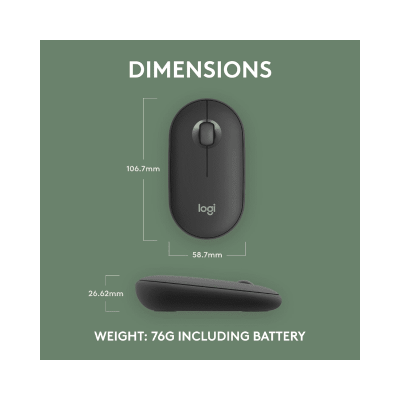 Logitech M350s Pebble2 White Bluetooth Mouse