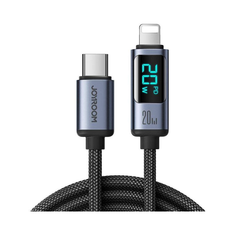 JOYROOM Fast Charging Data Cable Digital Display Type C to Lightning 20W 1.2m Black S-CL020A16