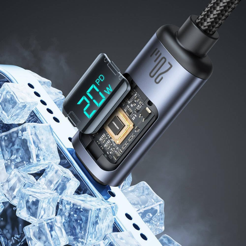 JOYROOM Fast Charging Data Cable Digital Display Type C to Lightning 20W 1.2m Black S-CL020A16