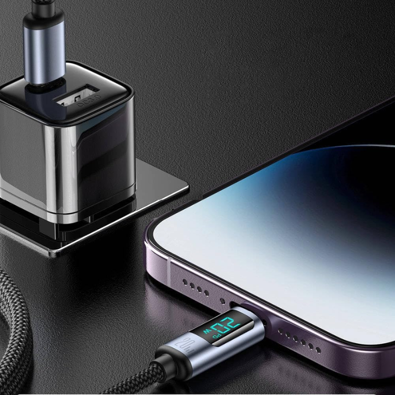 JOYROOM Fast Charging Data Cable Digital Display Type C to Lightning 20W 1.2m Black S-CL020A16