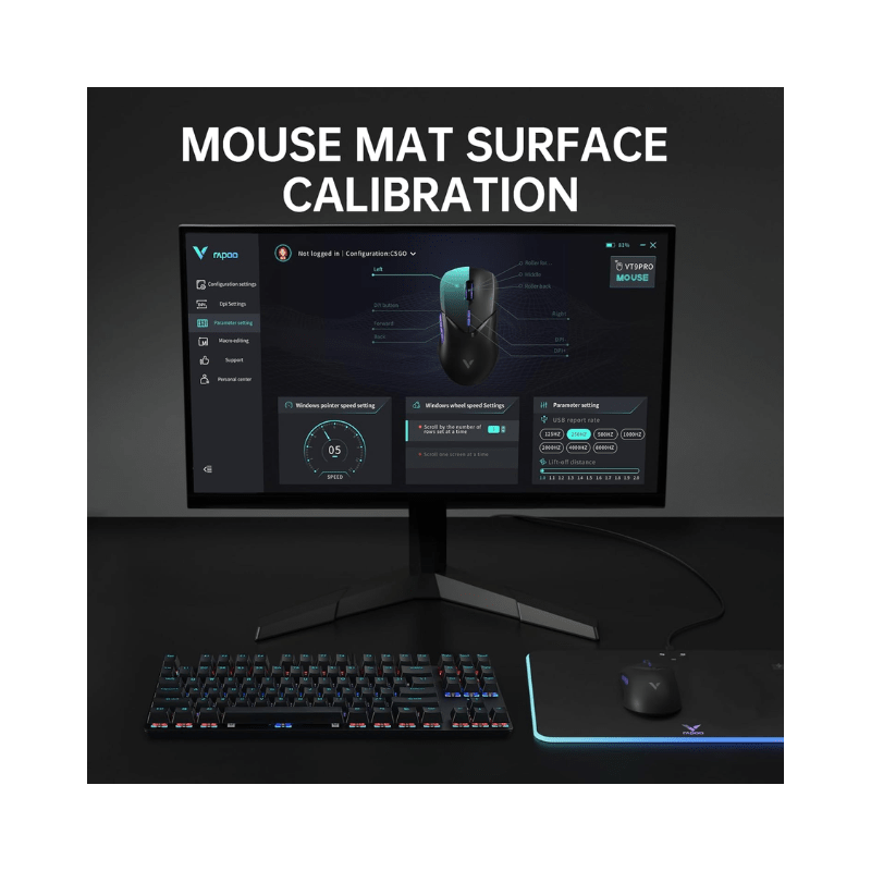 Mouse Rapoo VT9PRO 4K Gaming Black Purple Wireless