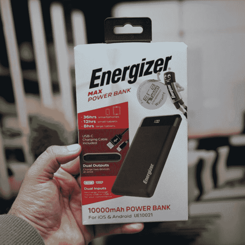 Energizer power bank 10000mah 2.1A 10.5W LED Black