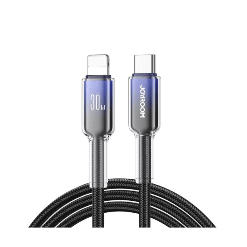 JOYROOM S A42 Crystal Clear Series Type C to Lightning Fast Charging Cable 30W 1 2m Black
