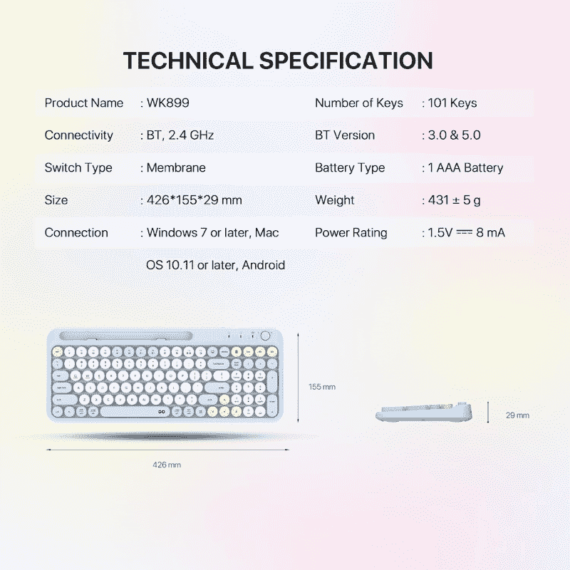 مجموعة FANTECH WK899 اللاسلكية متعددة الأجهزة