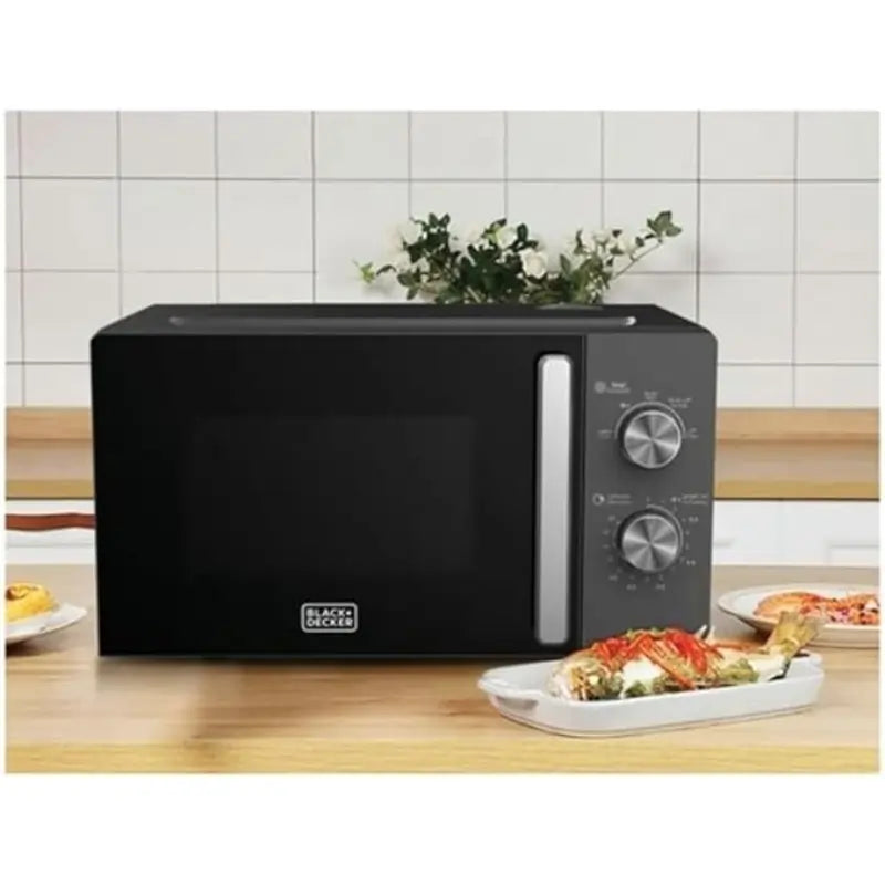 black & decker microwave Oven 20 Liter Watt- 5 Heat Levels- 30 Minute 700 Timer - MZ2015P - Black