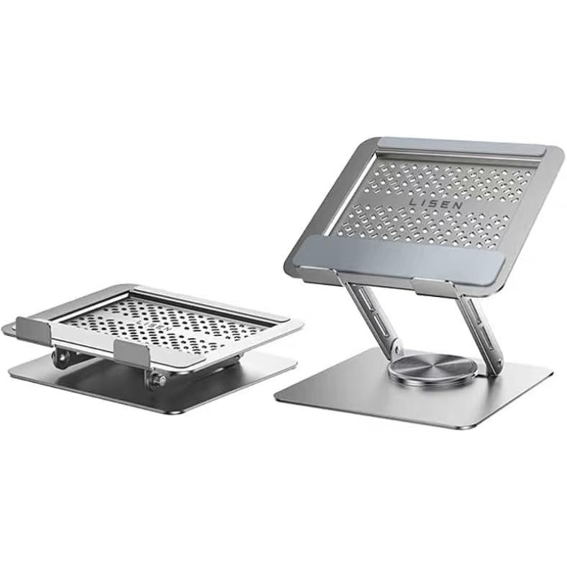 LISEN Laptop Stand Premium 360° Rotatable Non Slip Base - Foldable & Angle/Height-Adjustable Ergonomic