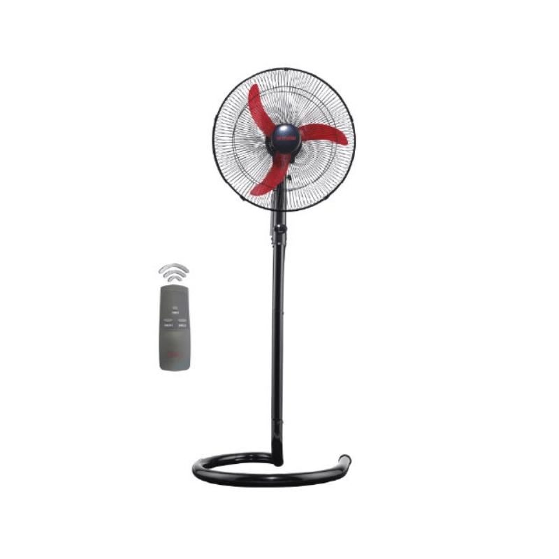 Fresh SHABAH STAND FAN WITH REMOTE 18 INCH 3 BLADES BLACK X RED (500004558)
