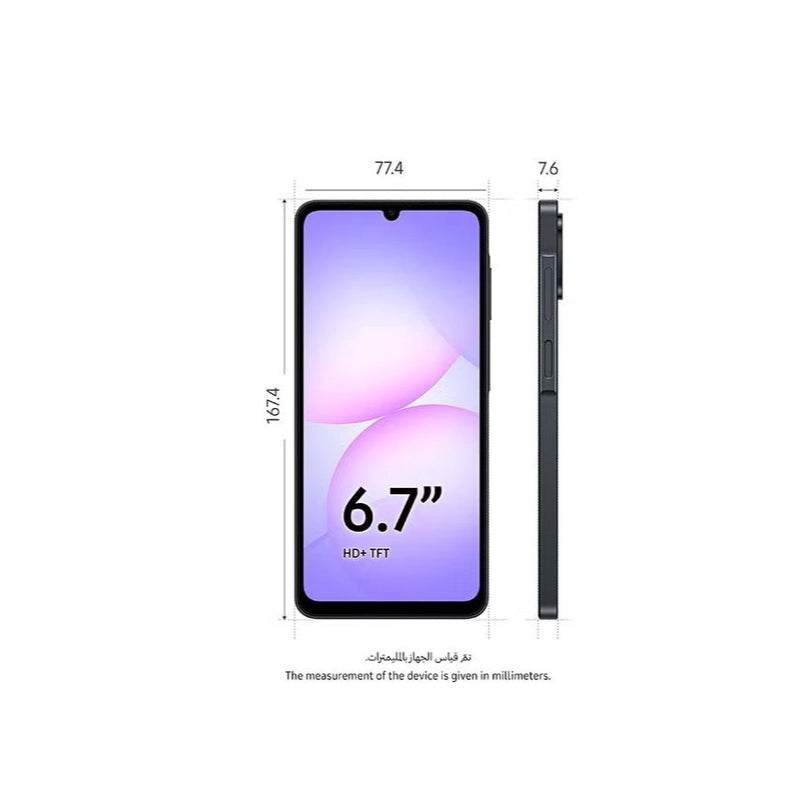Samsung A07 , 128 GB 6 GB Ram 4G LTE Dual SIM Black