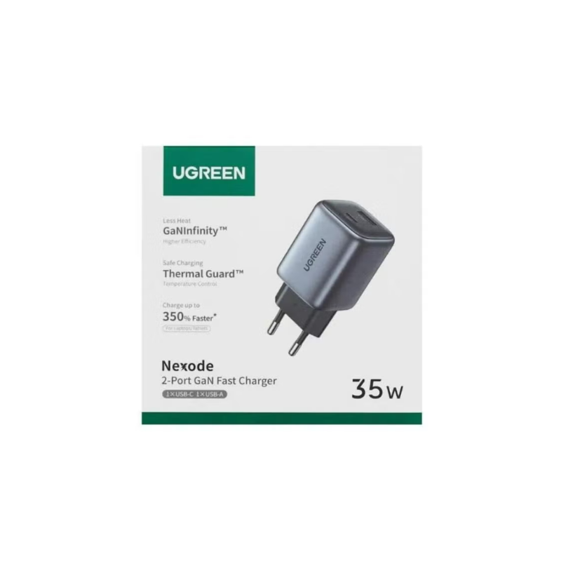 UGREEN Nexode Fast Charger 35W 2 Port USB C USB A Gray