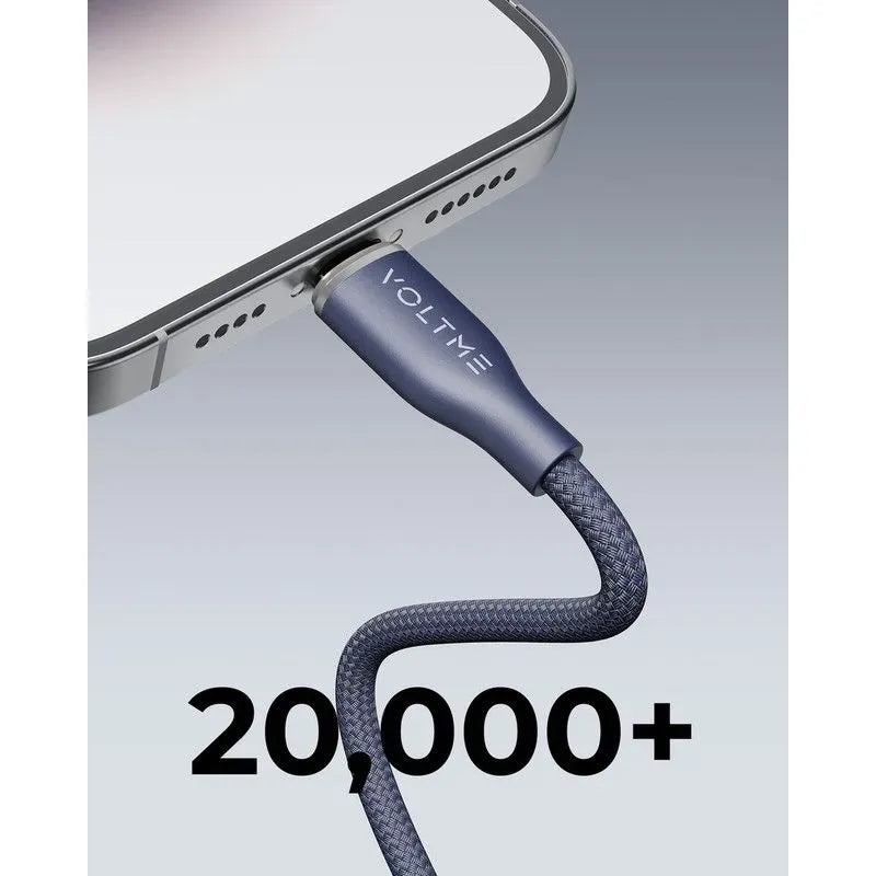 Voltme Powerlink Rugg Double Nylon Cable Type C to Lightning 3A / 1.2M Zinc-Alloy Connector
