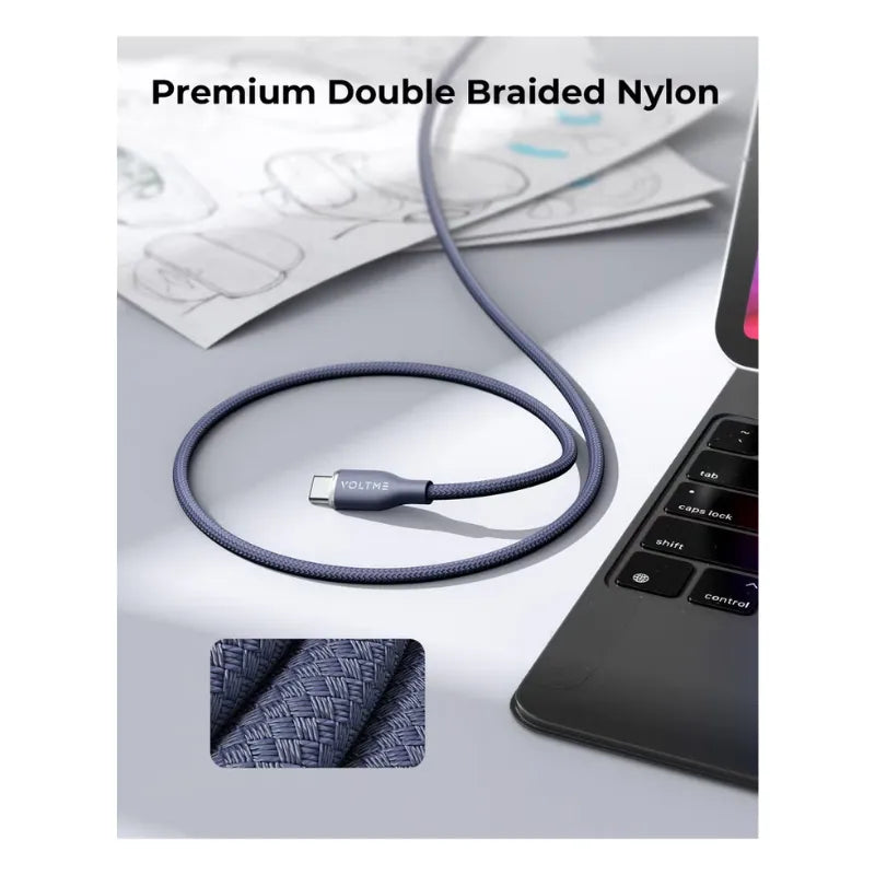 Voltme Powerlink Rugg Double Nylon Cable Type C to Type C 3A - 1.8M (60W)
