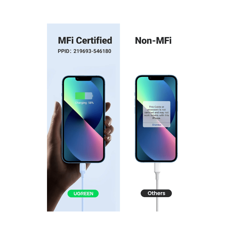 UGREEN USB-C to Lightning Silicone Cable 1M Navy Blue