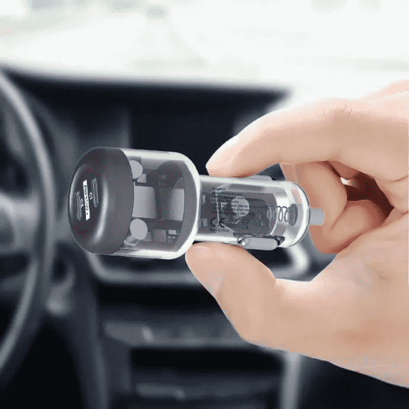 Powerology Crystalline Series Car Charger PD 35W Transparent Grey