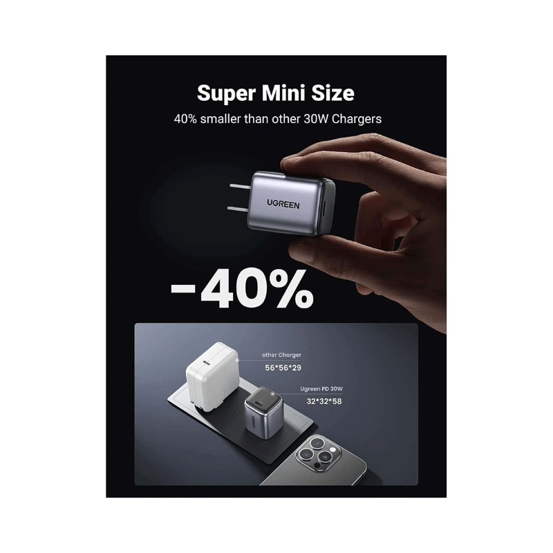 UGREEN Nexode 30W USB-C charger with USB-C 60W 1M Cable