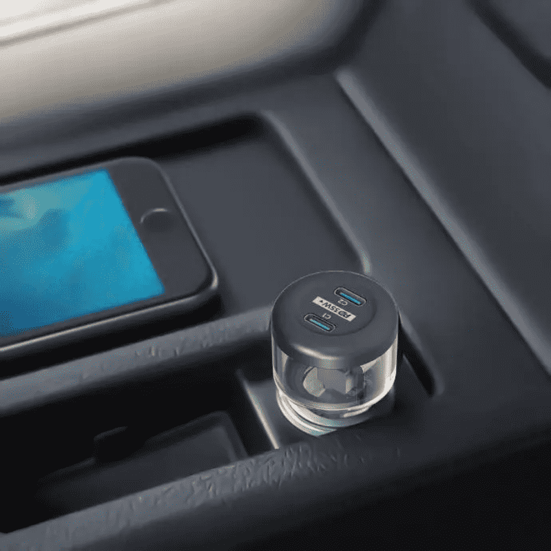 Powerology Crystalline Series Car Charger PD 35W Transparent Grey