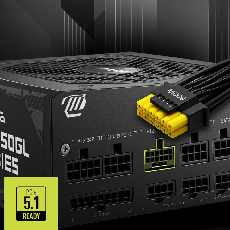 MSI MAG A850GL Modular – 80 Plus Gold 850W PCIE 5.1 & ATX 3.1