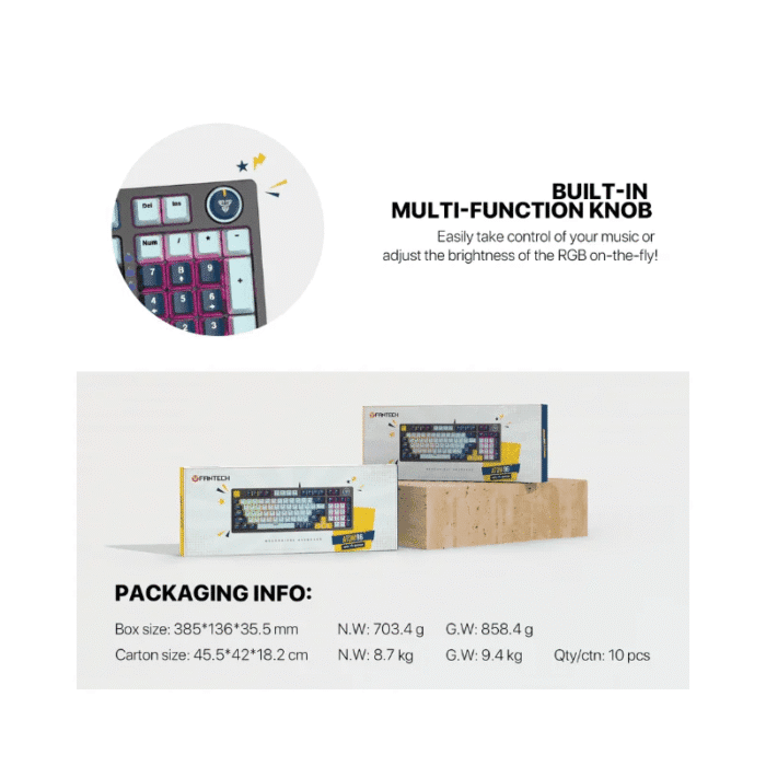 Keyboard Fantech Mechanical ATOM96 MK890v2 Navy Blue Switch