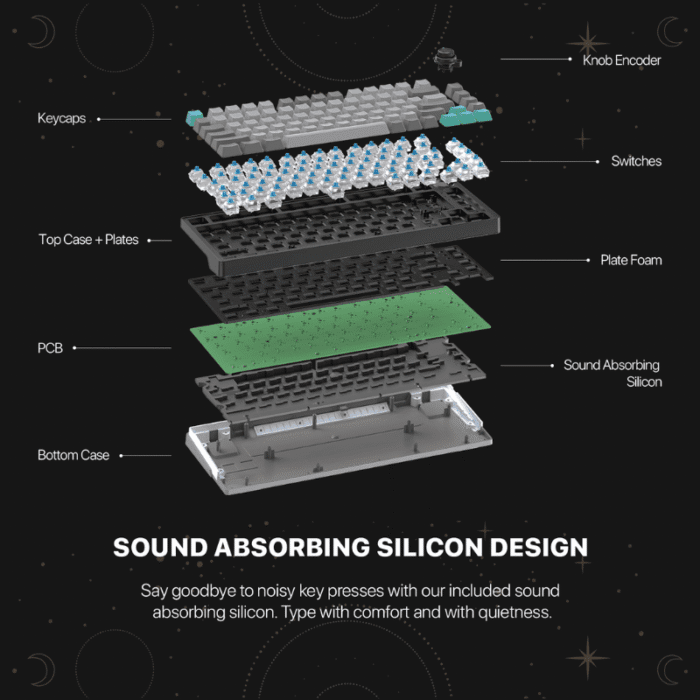 Keyboard Fantech Mechanical ATOM PRO83 MK913 Mercury Black