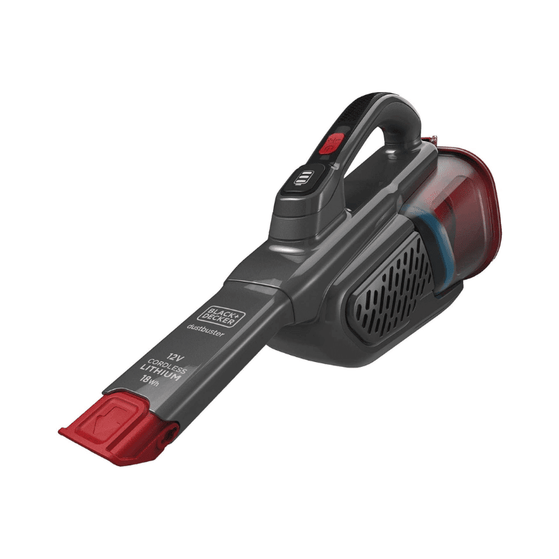 Black+Decker Cordless DUStbUSter-Handheld Vacuum- 12 V- Li-Ion- 700Ml Titanium/Red - Bhhv315J-Gb
