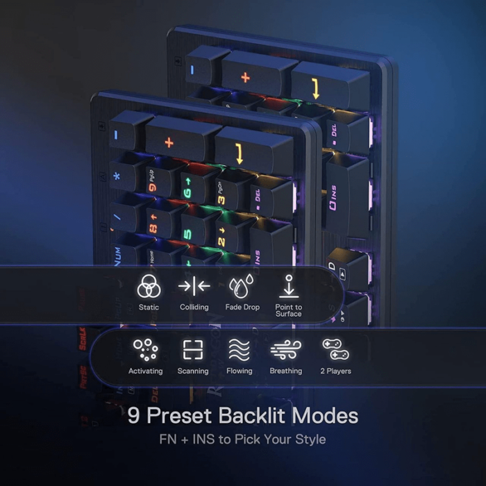 Redragon K608 Rainbow Keyboard - Red Switch