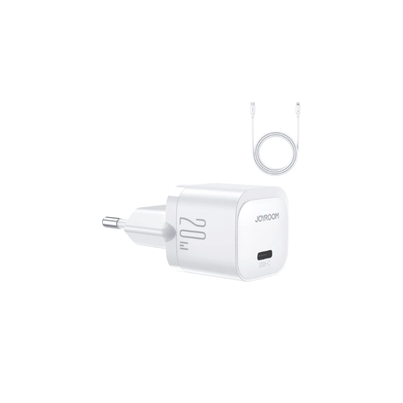 JOYROOM Fast Charger Mini Kit Type C + Cabel Lightning 1m 20W White JR TCF02EU