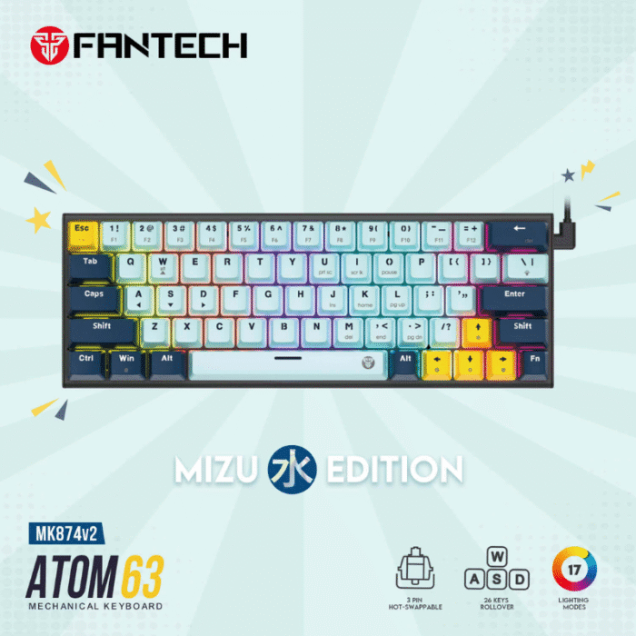 Keyboard Fantech Mechanical ATOM63-MK874v2 Sky Blue